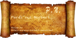 Perényi Norbert névjegykártya